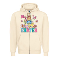 Sandshell my first easter with baby bunny and eggs Zipper Hoodie - AdoDesignShop
