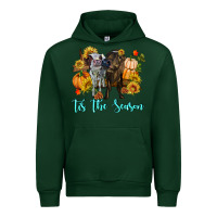 Forest Green Tis The Season Cows Urban Hoodie - RanaPortraitStore