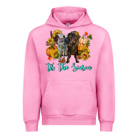 Fuchsia Pink Tis The Season Cows Urban Hoodie - RanaPortraitStore