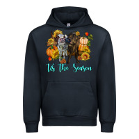 Navy Tis The Season Cows Urban Hoodie - RanaPortraitStore