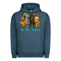 Pigment Midnight Navy Tis The Season Cows Urban Hoodie - RanaPortraitStore