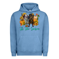 Pigment Pebble Blue Tis The Season Cows Urban Hoodie - RanaPortraitStore