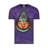 Cloud Purple teardrop tooled leather bullskull earrings Vintage Tee - Jasminsmagicworld