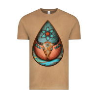 Vintage Camel teardrop tooled leather bullskull earrings Vintage Tee - Jasminsmagicworld