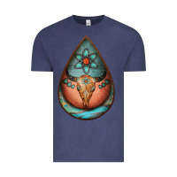 Vintage Denim teardrop tooled leather bullskull earrings Vintage Tee - Jasminsmagicworld