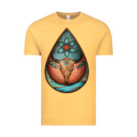 Vintage Mustard teardrop tooled leather bullskull earrings Vintage Tee - Jasminsmagicworld