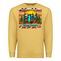 Antique Gold happy camper Premium Sweatshirt - JahusDesignShop