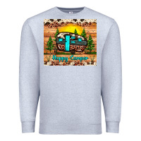 Heather Grey happy camper Premium Sweatshirt - JahusDesignShop