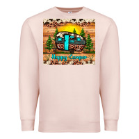 Pale Pink happy camper Premium Sweatshirt - JahusDesignShop