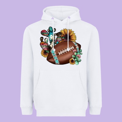 Football Cactus Sunflower Heavyweight Hoodie Designed By Jahusdesignshop
