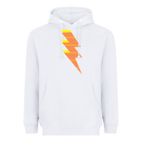 White LIGHTNING BOLT Heavyweight Hoodie - baoMotion