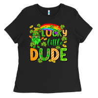 Black St. Patrick's Lucky little dude Ladies Tee - OliviaCreatesArt