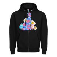 Black easter bunny wıth easter eggs Zipper Hoodie - AdoDesignShop