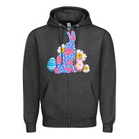 Charcoal Heather easter bunny wıth easter eggs Zipper Hoodie - AdoDesignShop