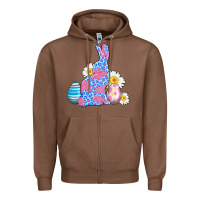 Chestnut easter bunny wıth easter eggs Zipper Hoodie - AdoDesignShop