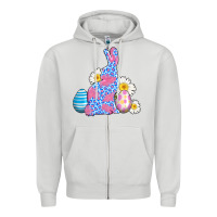 Dove Grey easter bunny wıth easter eggs Zipper Hoodie - AdoDesignShop