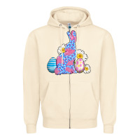 Sandshell easter bunny wıth easter eggs Zipper Hoodie - AdoDesignShop