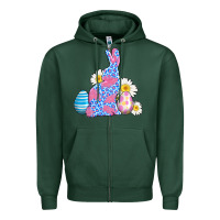 Sports Green easter bunny wıth easter eggs Zipper Hoodie - AdoDesignShop
