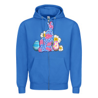 True Royal easter bunny wıth easter eggs Zipper Hoodie - AdoDesignShop