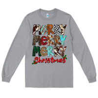 Heather Grey Merry Christmas Long Sleeve Tee - FaDigitalArtStudio