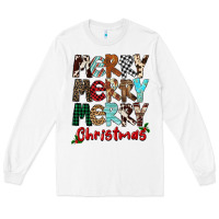 White Merry Christmas Long Sleeve Tee - FaDigitalArtStudio