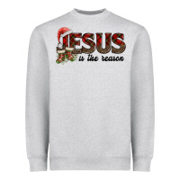 Heather Grey jesus in the reason Heavyweight Sweatshirt - AdoDesignShop