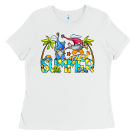 White Summer Gnomes Ladies Tee - CowCowDesign