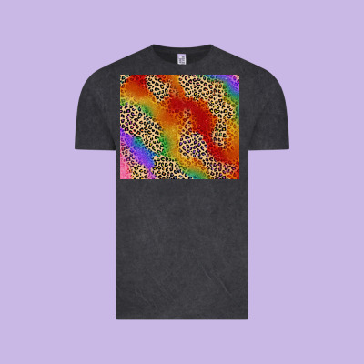 Pride Rainbow Leopard Design Vintage Tee Designed By Fadigitalartstudio