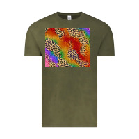 Vintage Olive Pride rainbow leopard design Vintage Tee - FaDigitalArtStudio