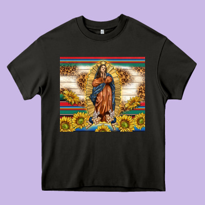 Our Lady Of Guadalupe Heavy Core Tee Designed By Tumblerdesignbyshophia