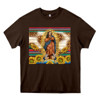 Chocolate Brown our lady of guadalupe Heavy Core Tee - TumblerDesignByShophia