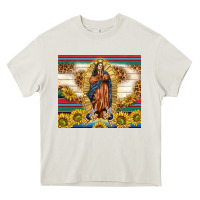 Cream our lady of guadalupe Heavy Core Tee - TumblerDesignByShophia