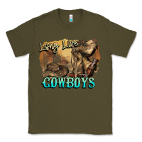 Army Green Long live Cowboys boots hat Classic Tee - HowdyJamesFarm