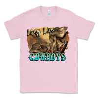 Bubblegum Pink Long live Cowboys boots hat Classic Tee - HowdyJamesFarm