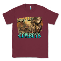 Burgundy Long live Cowboys boots hat Classic Tee - HowdyJamesFarm