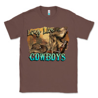 Chestnut Long live Cowboys boots hat Classic Tee - HowdyJamesFarm