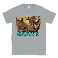 Heather Grey Long live Cowboys boots hat Classic Tee - HowdyJamesFarm