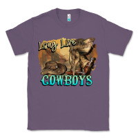 Lavender Long live Cowboys boots hat Classic Tee - HowdyJamesFarm