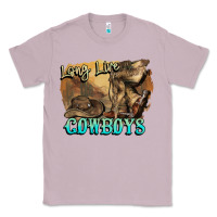 Lilac Long live Cowboys boots hat Classic Tee - HowdyJamesFarm