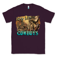 Plum Long live Cowboys boots hat Classic Tee - HowdyJamesFarm