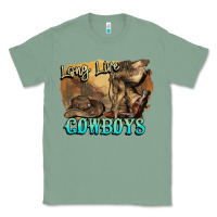 Sage Long live Cowboys boots hat Classic Tee - HowdyJamesFarm