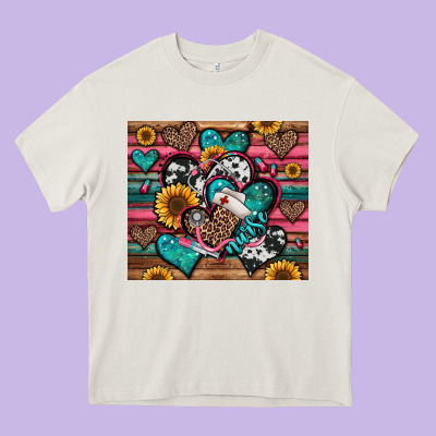 Nurse Hearts Heavy Core Tee Designed By Jasminsmagicworld