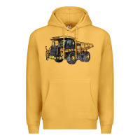 Mustard Mining Truck Premium Hoodie - LillyAllenDesigns