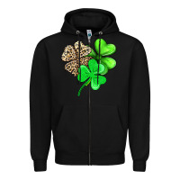 Black three clover Zipper Hoodie - AdoDesignShop