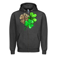 Charcoal Heather three clover Zipper Hoodie - AdoDesignShop