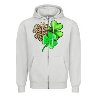 Dove Grey three clover Zipper Hoodie - AdoDesignShop