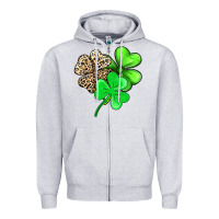 Heather Grey three clover Zipper Hoodie - AdoDesignShop