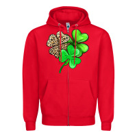 Red three clover Zipper Hoodie - AdoDesignShop