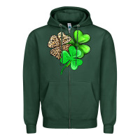 Sports Green three clover Zipper Hoodie - AdoDesignShop
