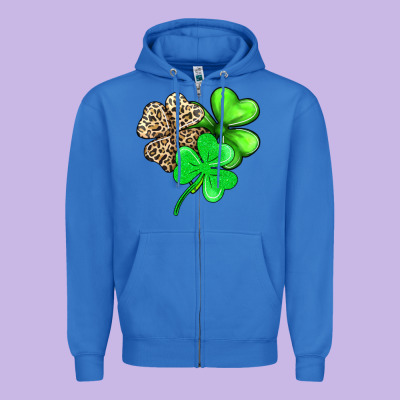 Three Clover Zipper Hoodie Designed By Adodesignshop
